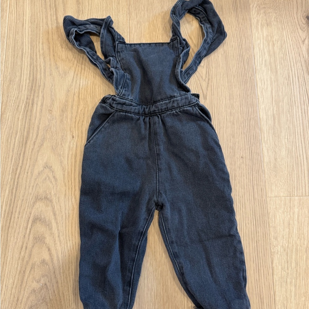 Zara Kids Black Denim Overalls